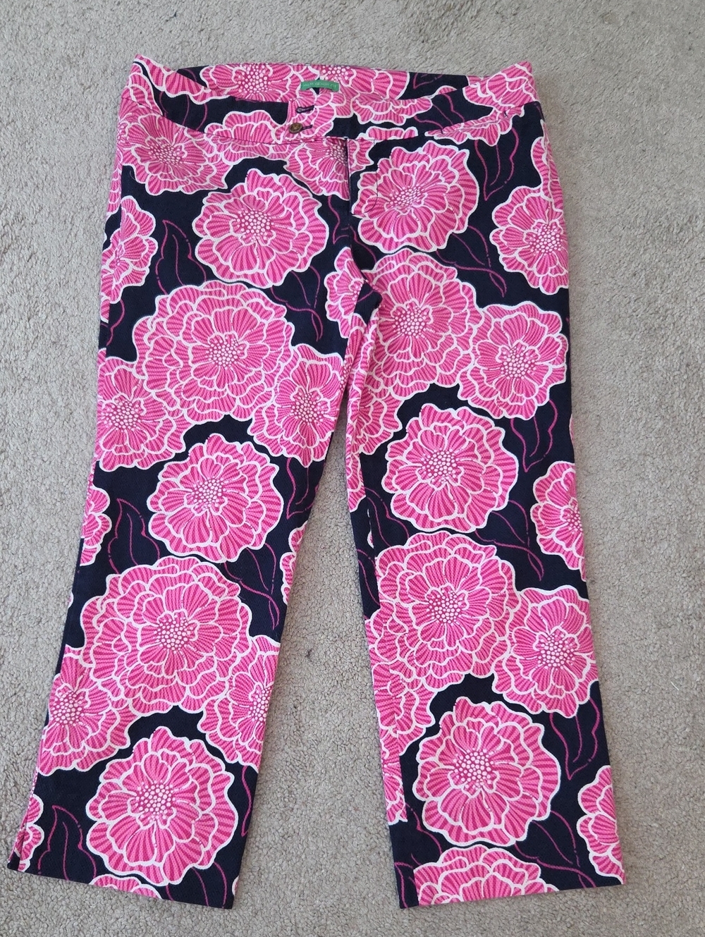 Lily Pulitzer Palm Beach Vibrant Pink Floral Crop Pants